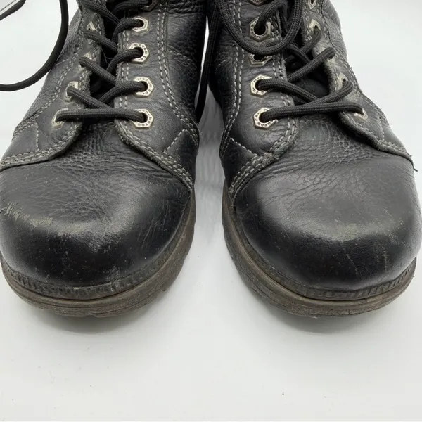 Harley-Davidson 84280 Black Leather Moto Lace Up Ankle Boots Women 8 - Image 8