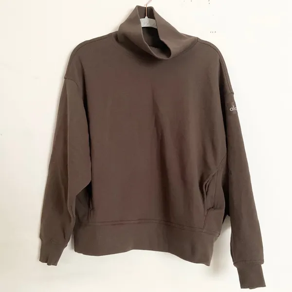 Alo Yoga Hazy Mock Neck Pullover Expresso S - Image 2