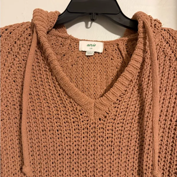 Aerie Warm V-Neck Sweater in Brown - Image 2