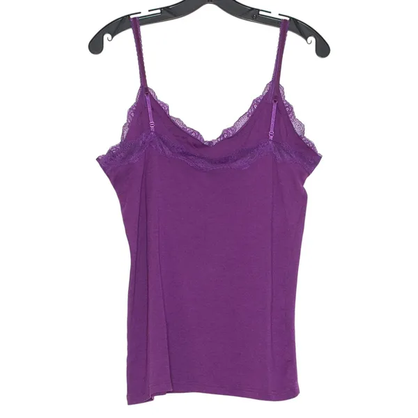 Old Navy Tank Y2K Lace Cottage Romantic Goth Dark‎ Academia Fairy Purple Large - Image 2