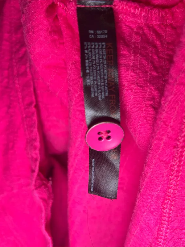 Anthropologie Daily Practice Hot Pink Button Front Lounge Romper Women’s Size XS - Image 9