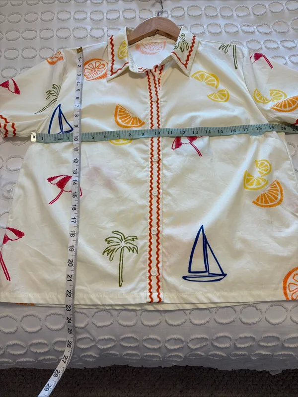 Emily Skort Set Top and Skort Citrus Fruit Beach Umbrella Print size Small NWT - Image 8