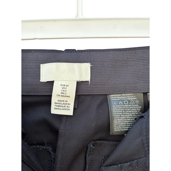 H&M Dress Pants Womens US 2 Gray Slim Ankle Career Office Stretch Trouser - Image 4