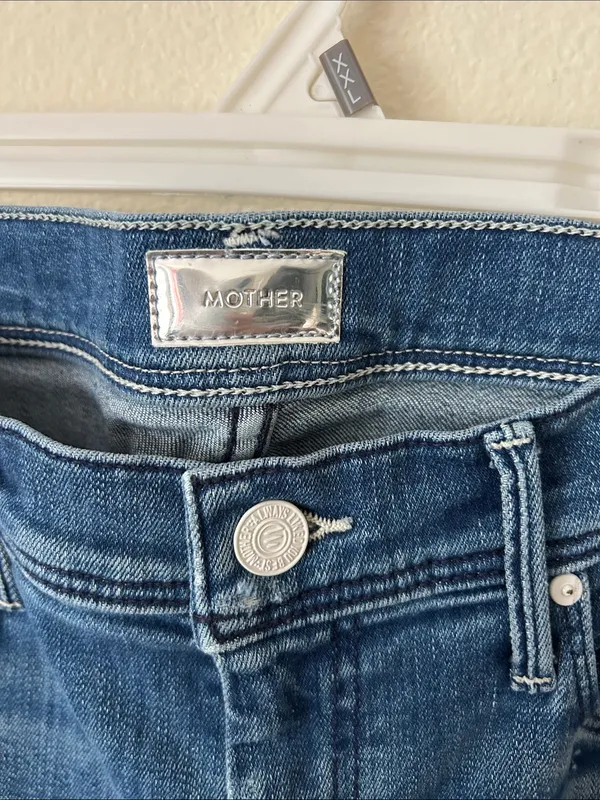 MOTHER The Weekender Fray flare denim Jeans Graffiti‎ Girl Wash 28” - Image 6