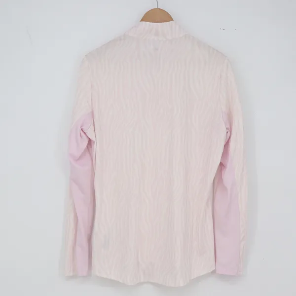 Adidas Pullover Womens L Quarter Zip Pink White Zebra Print Golf Excellent - Image 6