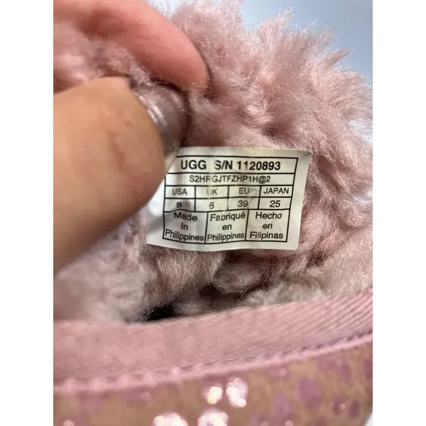 UGG Classic Mini Boots Women Size 8 Pink Good Metallic Snake Print Shearling - Image 9