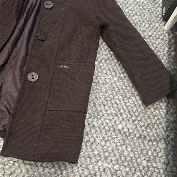 Saint James Paris Brown Wool Pea Coat - Image 4