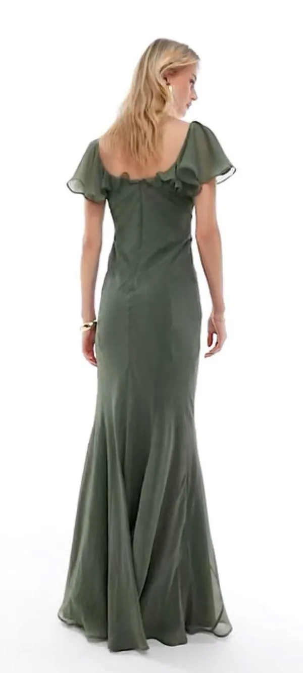 Dark Green Flowy Dress - Image 3