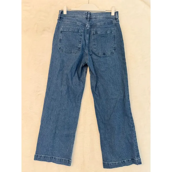 J.Crew Wide-Leg Crop Jeans Medium Wash Denim‎ Blue High Rise 27T Tall - Image 6