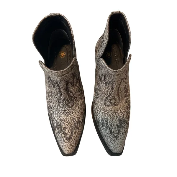 Ariat Dixon Embroidered leather pull-on bootie Blanco Size 5.5 B EUR 36 M - Image 2