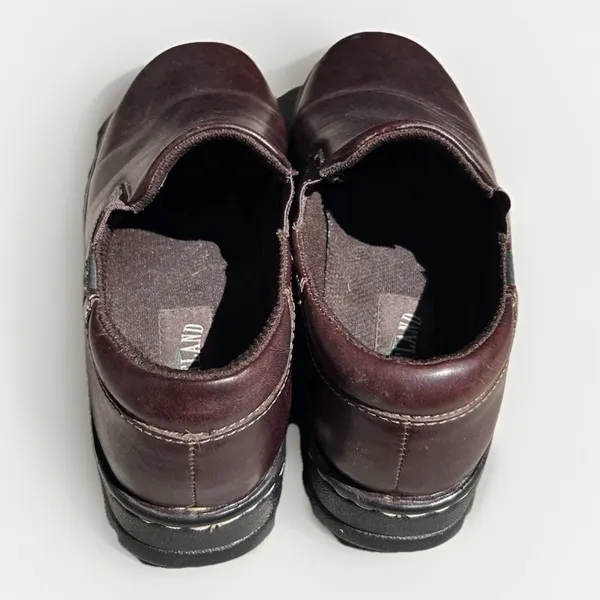 Eastland Newport Womens 10W Dark Brown Leather Slip On Clogs Shoes Granola Girl - Image 3