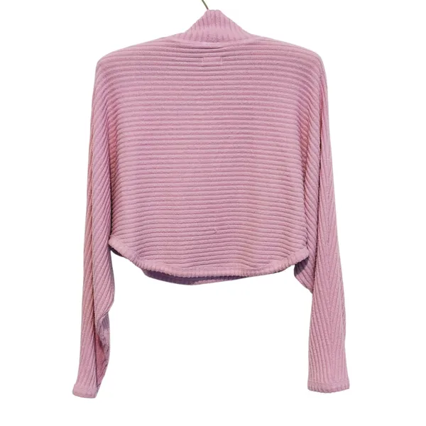 Pilcro Womens Ribbed Batwing Sweater Oversized XS Pink Coquette Preppy Ballet - Image 3