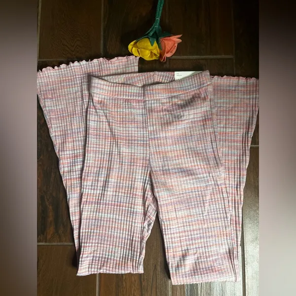 American Eagle Pink Flare High Waisted Pants Regular - Image 6