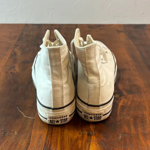 Converse Chuck Taylor All Star Platform High Top White Canvas Sneakers - Image 7
