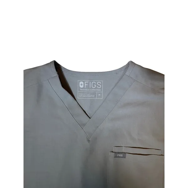 FIGS Leon V-Neck Scrub Top Grey Short Sleeve Chest Pocket FM1500 Medium - Image 3