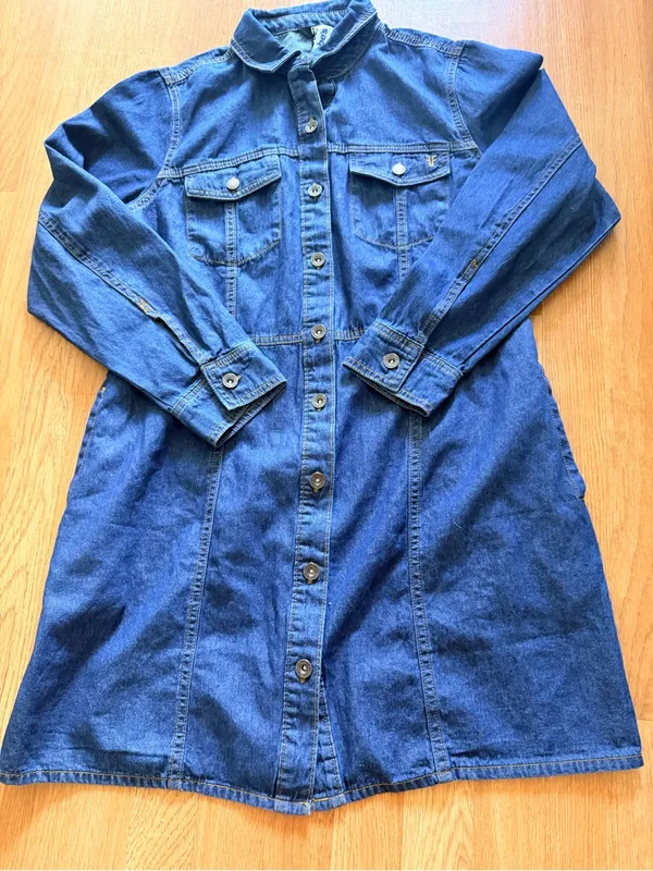 Frye Blue Denim Button-Front Mini Dress - Image 5