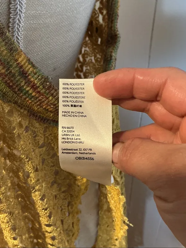 Free People Yellow Crochet Swim Coverup Halter - Image 5