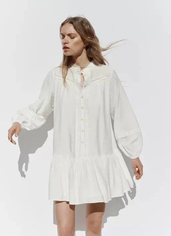 ZARA Pintuck Mini Dress NWT Size L - Image 2