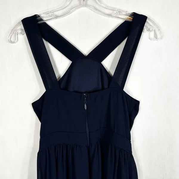 Lulus‎ Small Dress Navy Blue Maxi Floor Length Sleeveless Chiffon Zip Lined 184 - Image 7