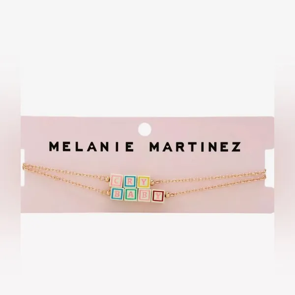 Colorful Block Letter Necklace Gold - Image 2