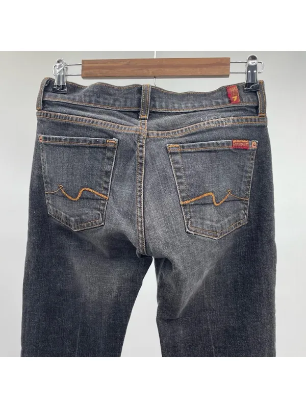 7 For all Mankind Double Stone Wash Bootcut Jeans Size 27 - Image 3