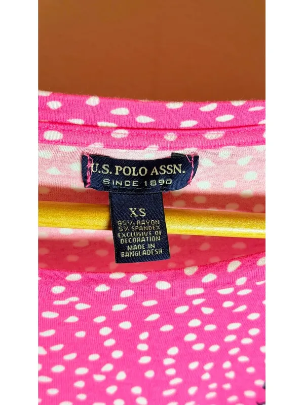 U.S. Polo Association Size XS Pink TWIST FRONT CREW NECK T-SHIRT - Image 3