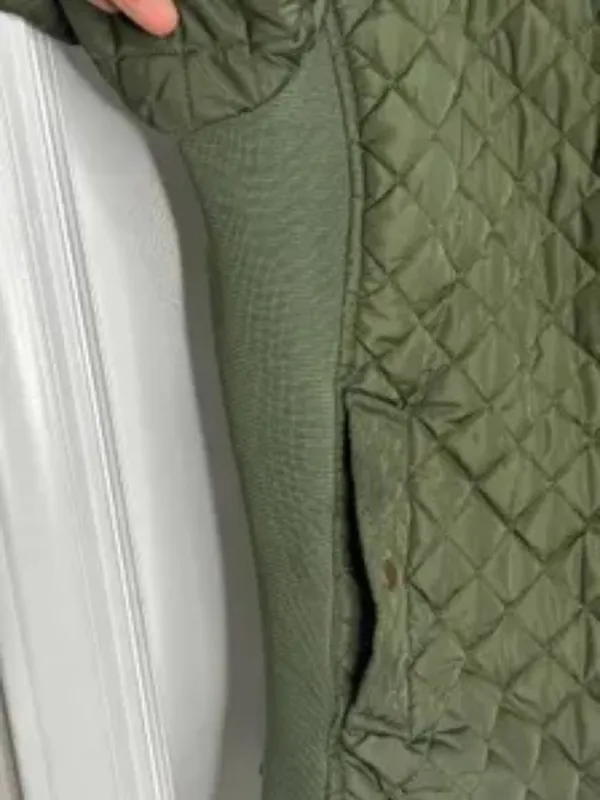 Vintage Faded Glory Olive Green Quilted Jacket, Women's 2X Full Zip Utility Coat - Image 5