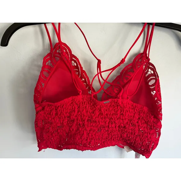 Victoria's Secret PINK Bralette Red Lace Lined Stretchy Pullover Small - Image 8