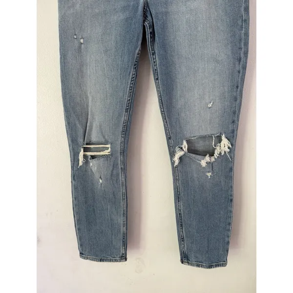 Abercrombie & Fitch Curve Love The Skinny High Rise Distressed Jeans Size 27 - Image 4