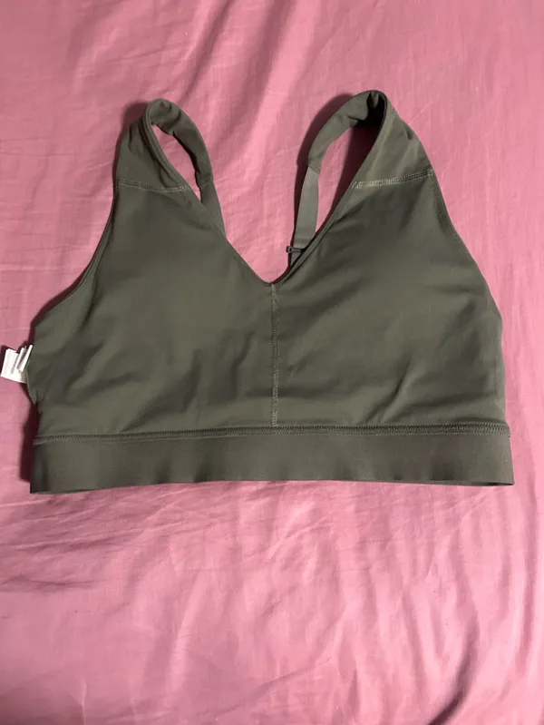 Fabletics Olive Green V-Neck Sports Bra Size XXL - Image 3