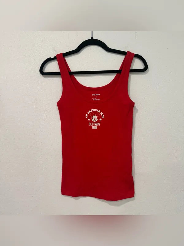 Old Navy x Disney Mickey Mouse An American Icon Red Tank Top S - Image 2