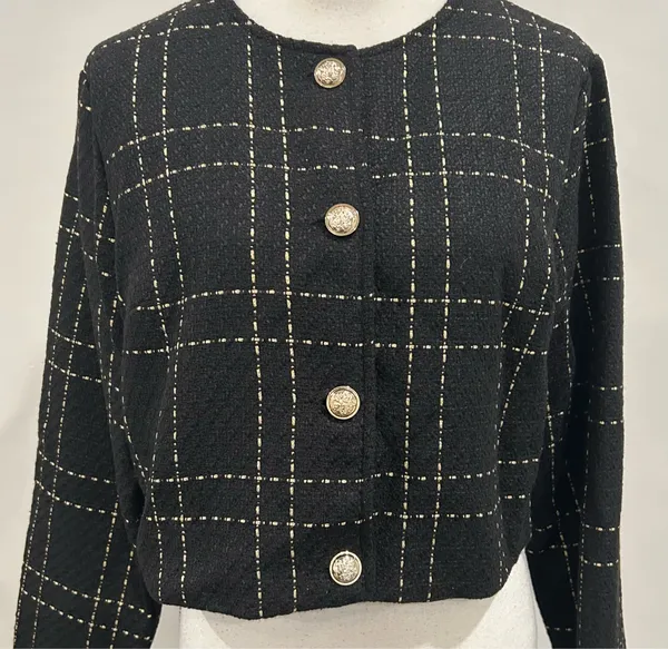 Sason Cropped Blazer Black Size XL - Image 2