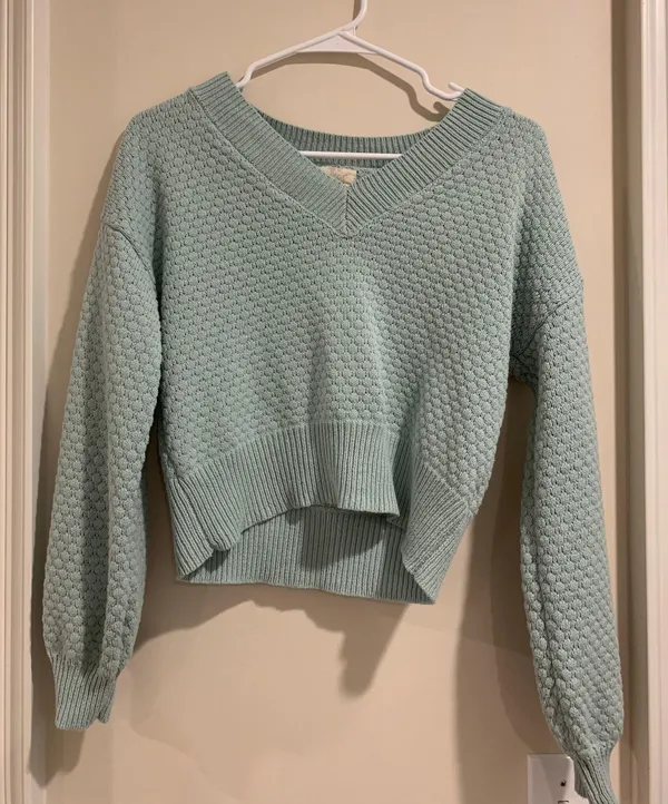 Hippie Rose Teal Sweater - Image 2