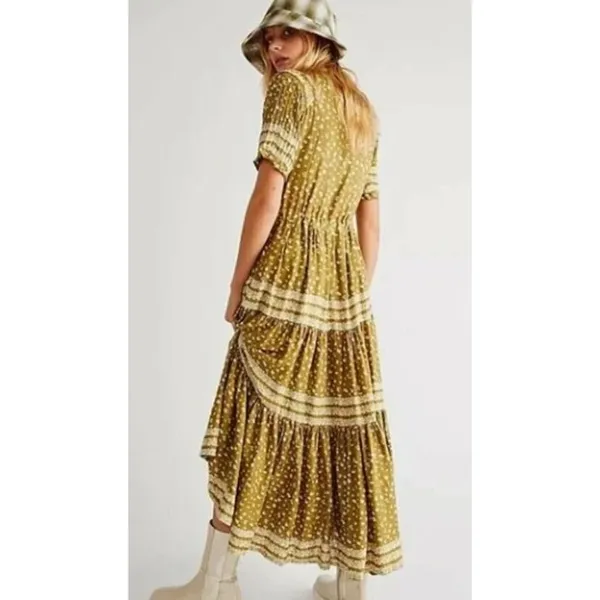 NWOT Free People Rare Feelings Tiered Printed Maxi Dress Women's Sz. XS - Image 3