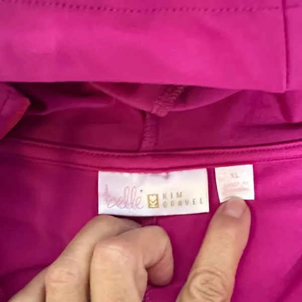 Belle by Kim Gravel Fuchsia Zip-Up lightweight jacket with Hood - Image 2