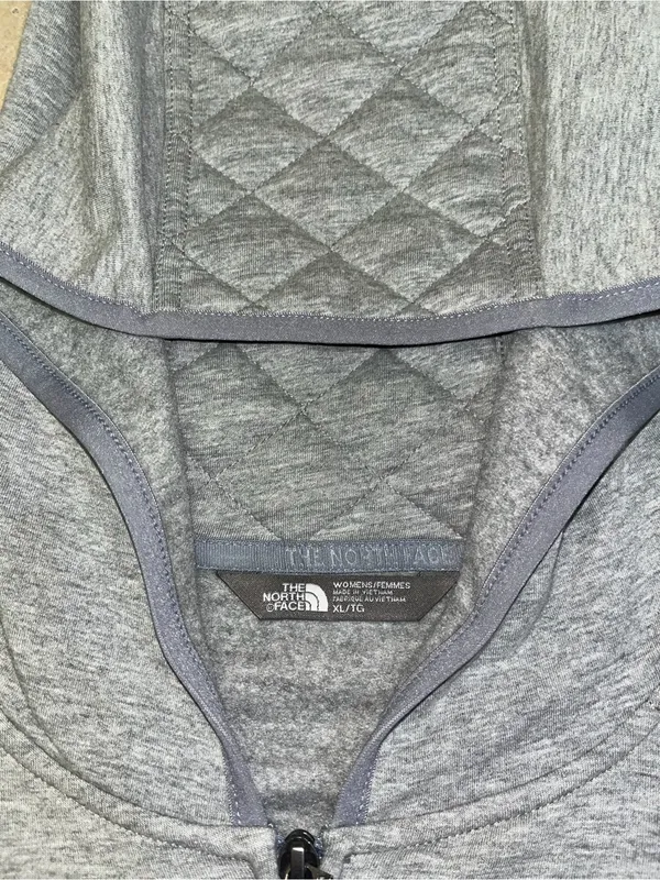 The North Face Quilted Zip Up Hoodie Jacket Grey Athleisure Layer XL Gorpcore - Image 10