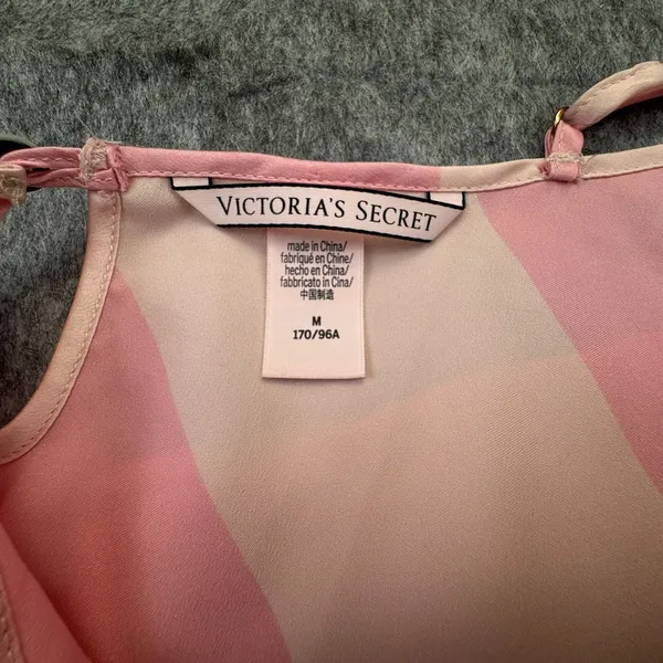 Victoria’s Secret Sz M Pink Stripe Camisole Satin Cropped - Image 5