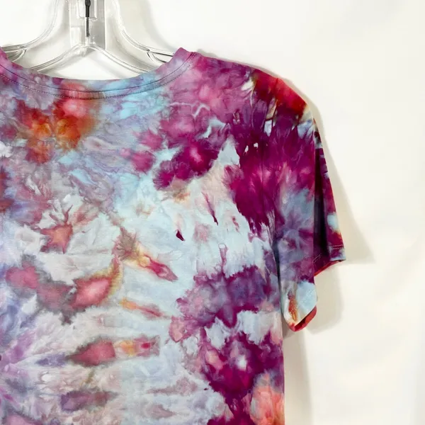 Old Navy Small Top Handmade Tie Dye Luxe T-Shirt‎ Pink Blue Festival Boho 1119 - Image 9