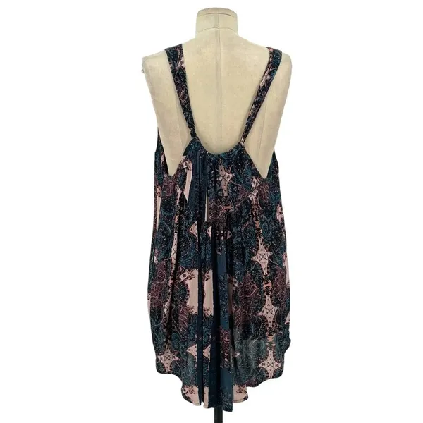 Free People Count Me In Trapeze Tunic Top Black Lace Pink Size Small‎ - Image 8