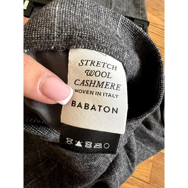 Aritzia Babaton wool cashmere gray plaid checked pants size 2 DRM - Image 7