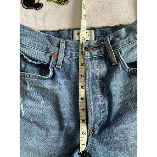 Agolde Women's Blue Distressed Boho Jeans Size 24 - Image 10