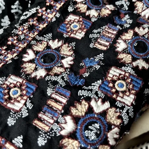 Anthropologie Vanessa Virginia Boho Mini Dress XS Embroidered Kaleidoscope - Image 5