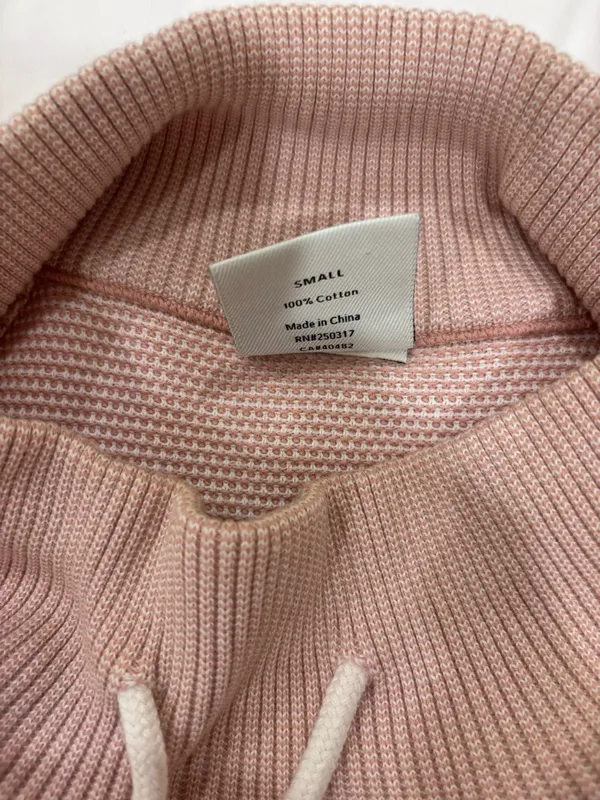 Varley Maceo Pique Mock Neck Pullover Sweatshirt in Blush Pink Size Small‎ - Image 5