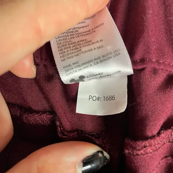 FIGS Disney XS Zamora Jogger Scrub Pants Burgundy Mickey Mouse Maroon CNA RN VET - Image 10