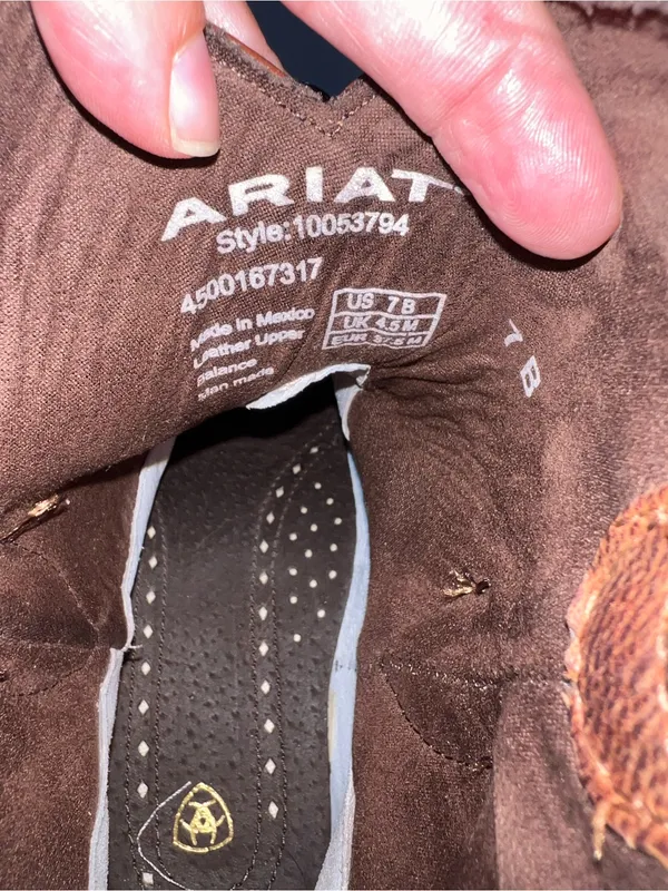 Ariat Brown‎ Embroidered Leather Western Boots - Image 6