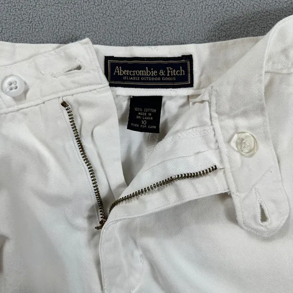 Vintage Abercrombie and Fitch Chino Shorts Womens 10 31W White High Rise Cotton - Image 5
