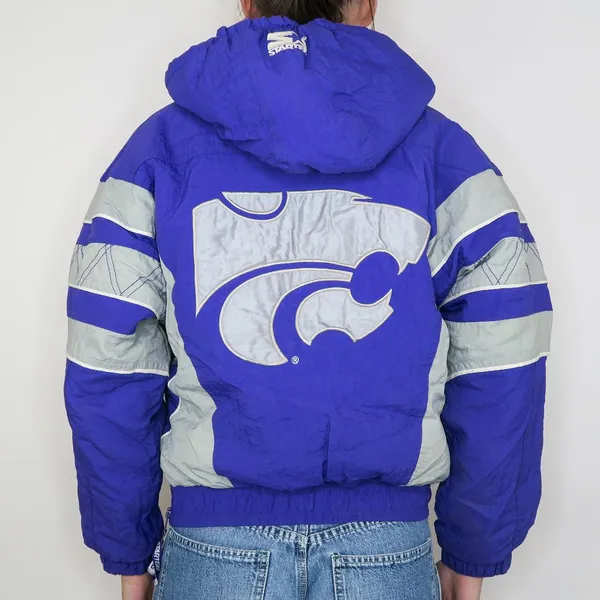 Vintage 90s Starter Kansas State Wildcats Cropped Puffer Coat - Image 2