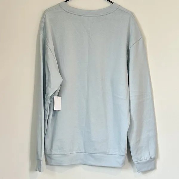 NWT Designs Untitled Sweatshirt Blue Pink Flower Smiley Face - Size XL - Image 7
