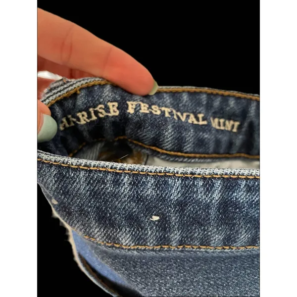 American Eagle High Rise Festival Mini Stripe Denim Skirt Blue Size 0 Short - Image 6