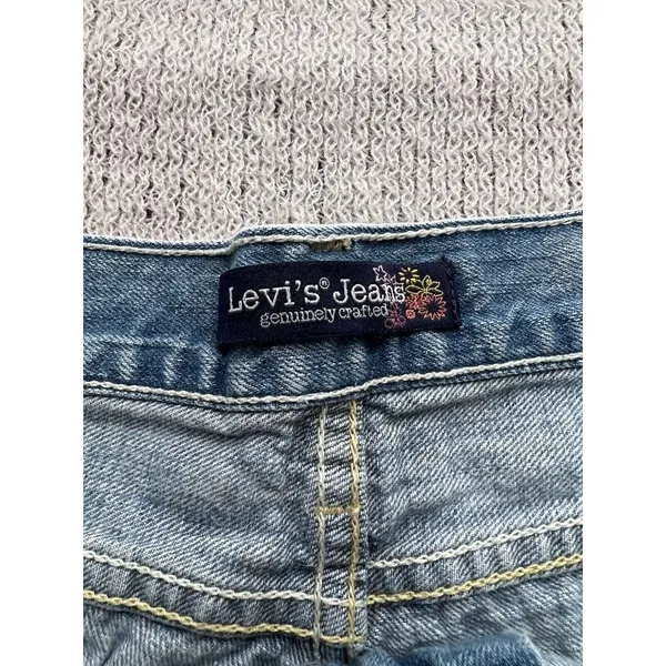 Levi's Jeans Shorts Juniors Size‎ 9 Distressed Cuffed Cotton Blue Denim - Image 5
